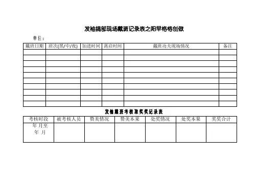 领导干部现场带班记录表