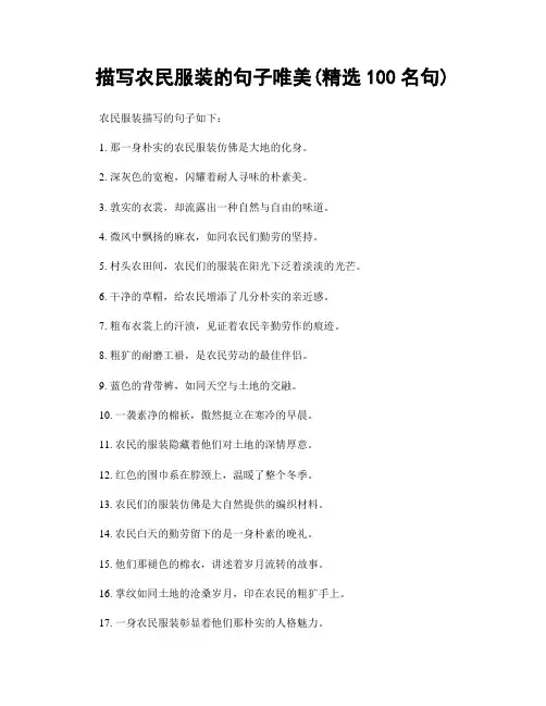 描写农民服装的句子唯美(精选100句)