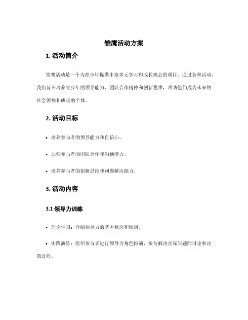 雏鹰活动方案