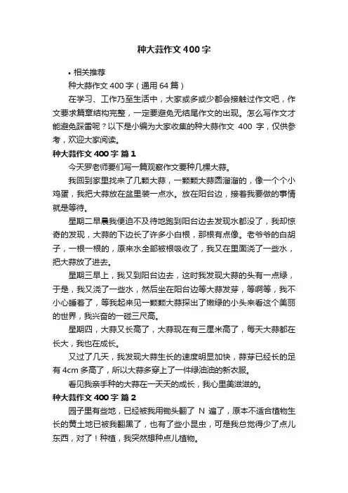 种大蒜作文400字