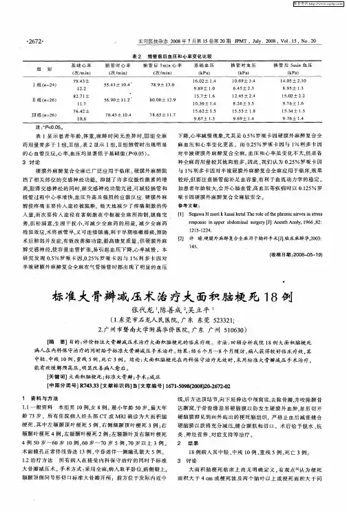 标准大骨瓣减压术治疗大面积脑梗死18例