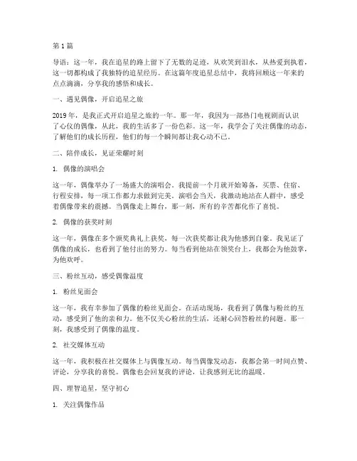 你的年度追星总结(3篇)