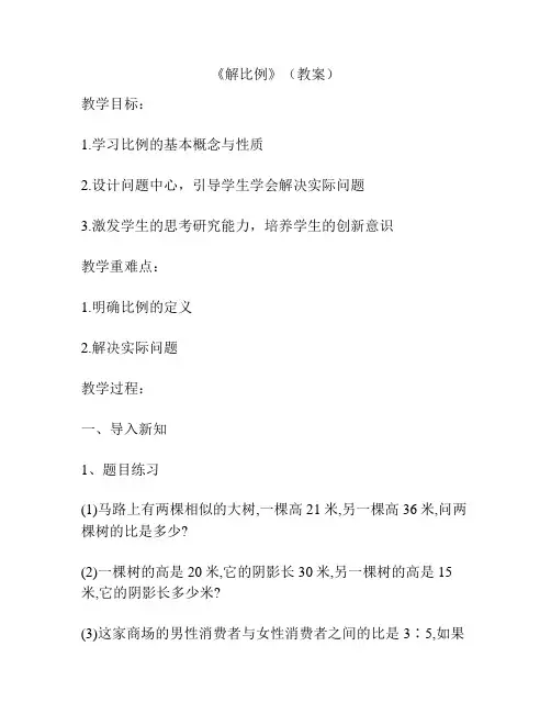 《解比例》(教案)
