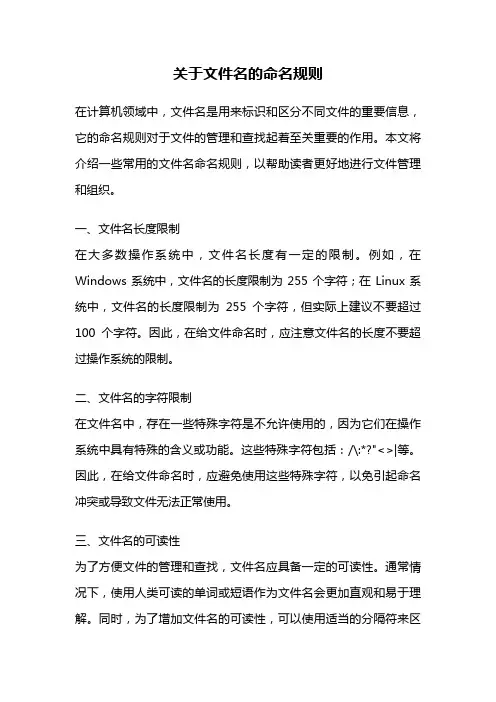 关于文件名的命名规则