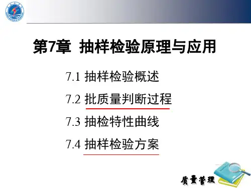 第7章抽样检验原理与应用