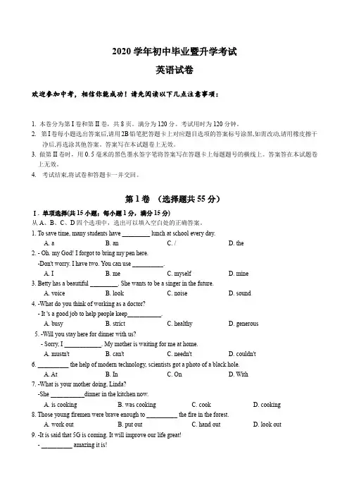 2020年中考英语试题(含解析答案) (13)
