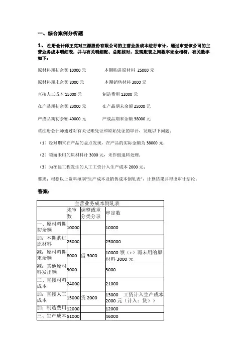 2018年下半年审计案例分析-网上计分作业