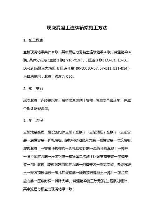 现浇混凝土连续箱梁施工方法
