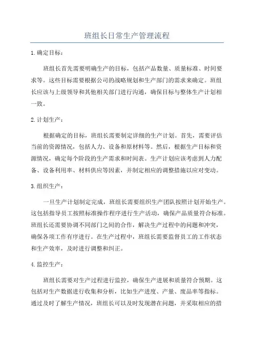 班组长日常生产管理流程