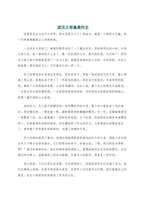 武汉大学真美作文