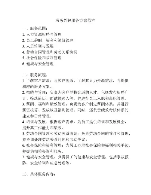 劳务外包服务方案范本