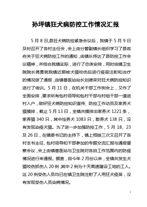 孙坪镇狂犬病防控工作自查报告