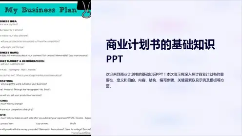 商业计划书的基础知识PPT