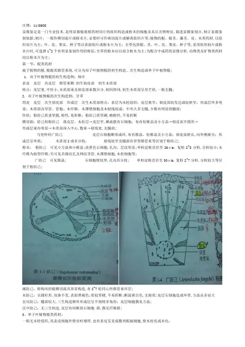 中药显微鉴定