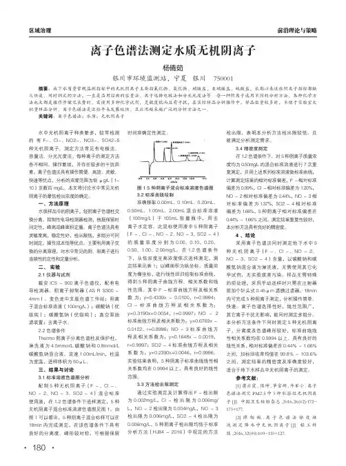 离子色谱法测定水质无机阴离子