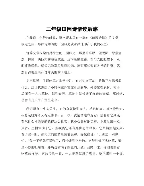 二年级田园诗情读后感