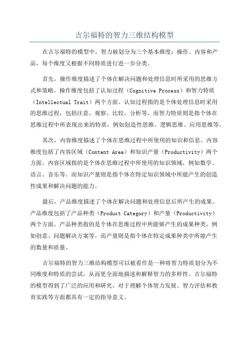 吉尔福特的智力三维结构模型