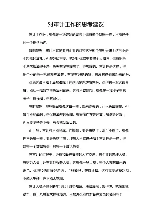 对审计工作的思考建议