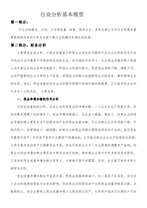 行业分析基本模型