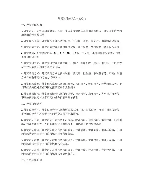 外贸常用知识点归纳总结