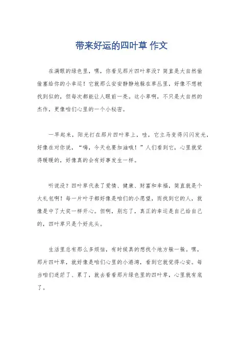 带来好运的四叶草 作文