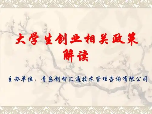 大学生创业政策解读ppt