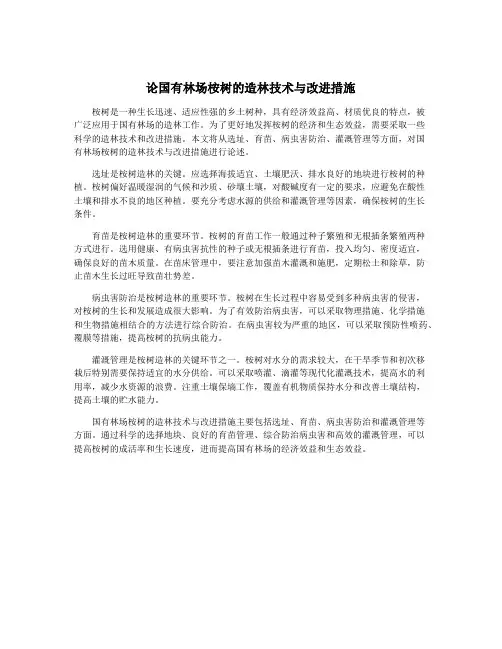 论国有林场桉树的造林技术与改进措施
