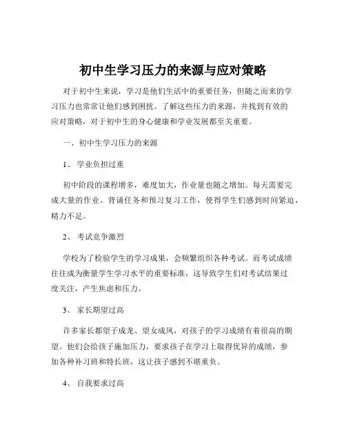 初中生学习压力的来源与应对策略