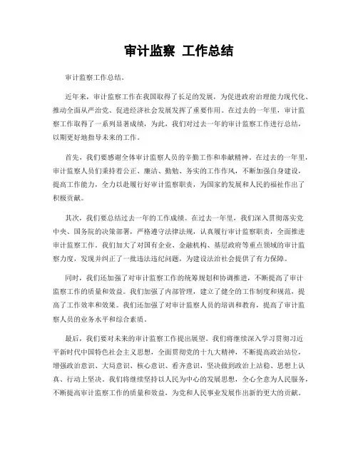 审计监察 工作总结