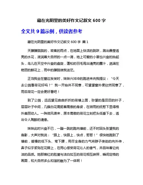 藏在光阴里的美好作文记叙文600字