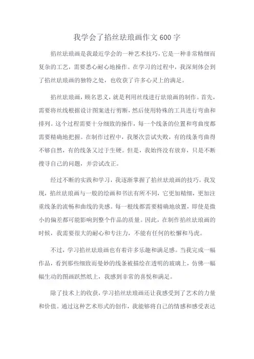 我学会了掐丝珐琅画作文600字
