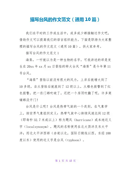描写台风的作文范文(通用10篇)