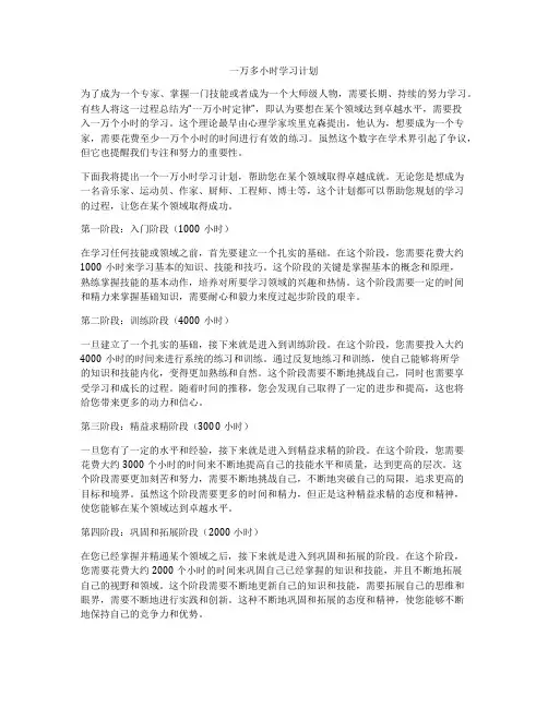 一万多小时学习计划