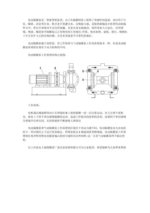 电动隔膜泵的工作原理以及工作原理示意图