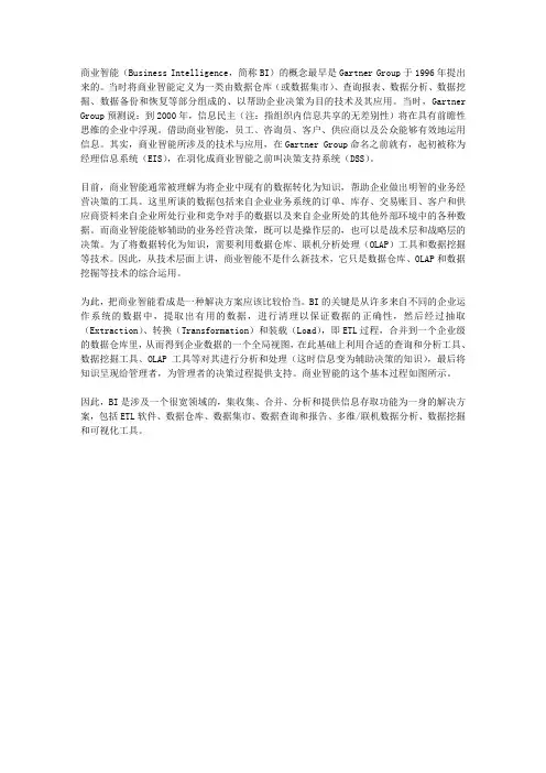 商业智能是什么意思？
