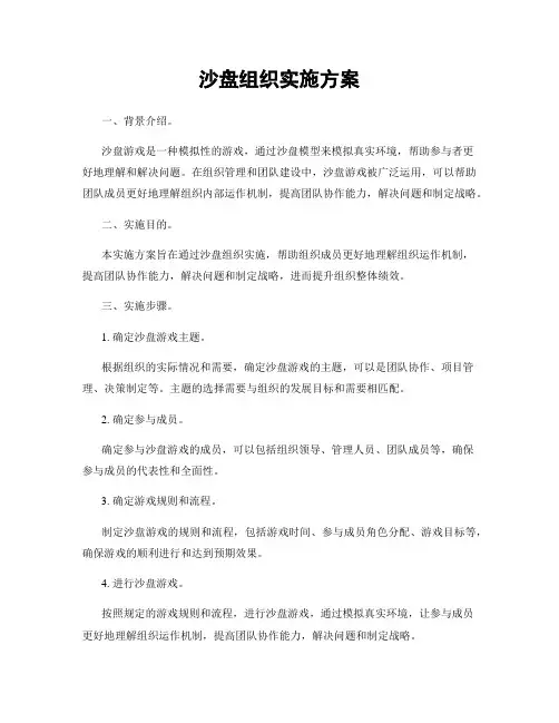 沙盘组织实施方案