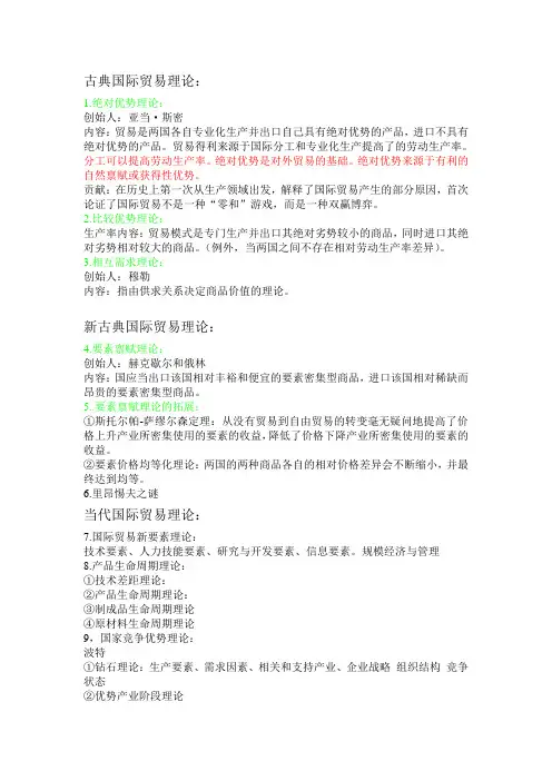 国际经济与贸易理论