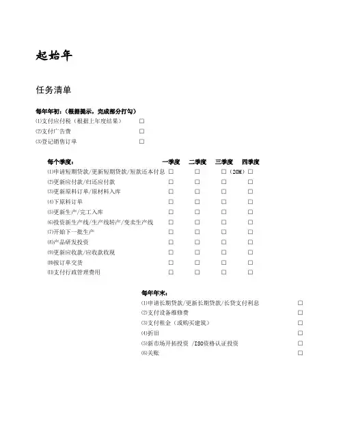 二年)沙盘模拟企业经营演练学生手册