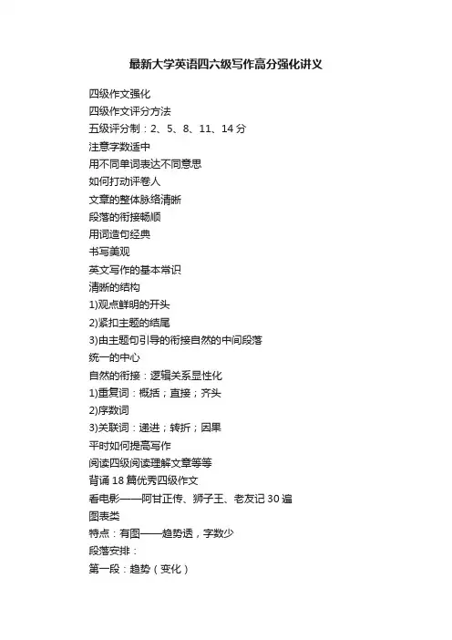 最新大学英语四六级写作高分强化讲义