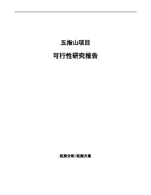 五指山投资建设项目可行性研究报告如何编写