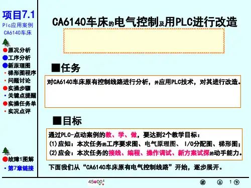 CA6140车床的电气控制及用PLC进行改造