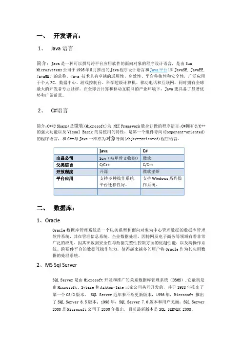 采用技术选型文档(基本)