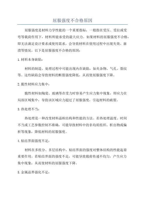 屈服强度不合格原因