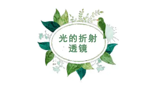 第四章光的折射 透镜  复习总结课件  苏科版八年级物理上册