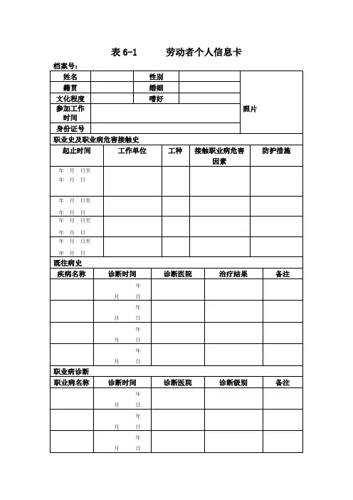 个人信息卡