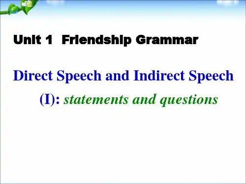 人教版高中英语必修1 Unit1 Friendship Grammar(共52张PPT)