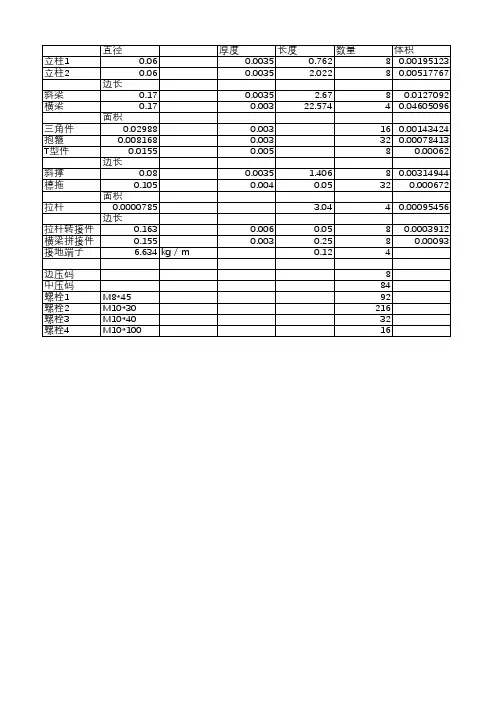 支架重量计算