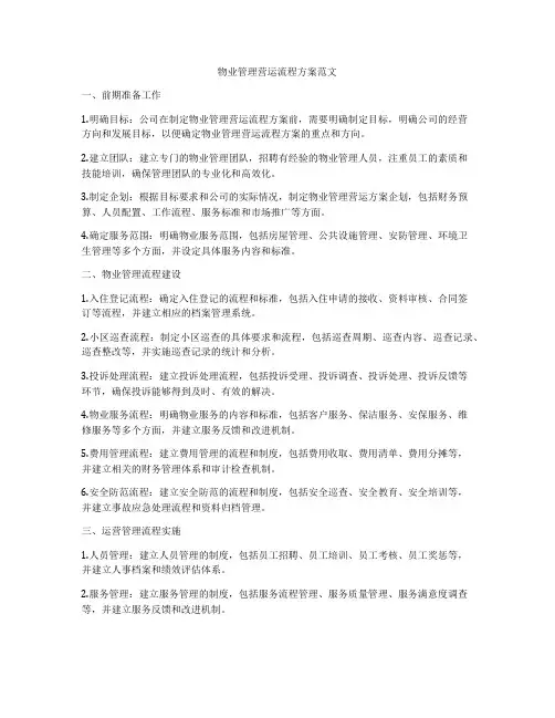 物业管理营运流程方案范文