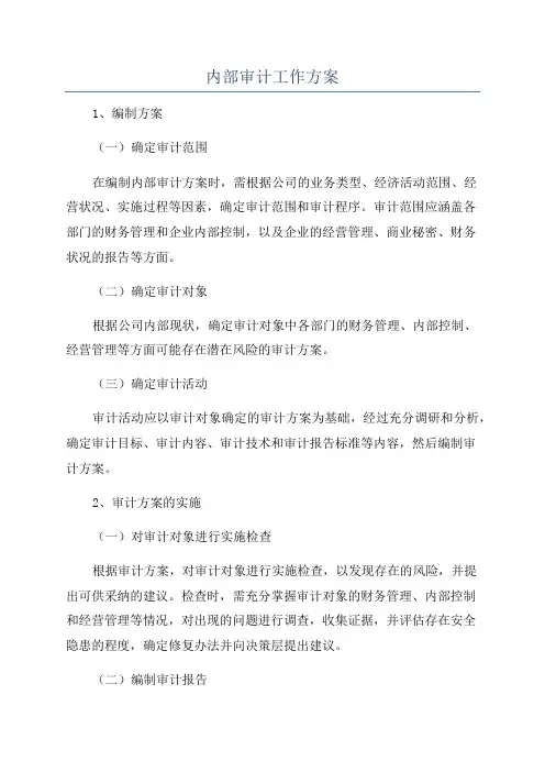 内部审计工作方案