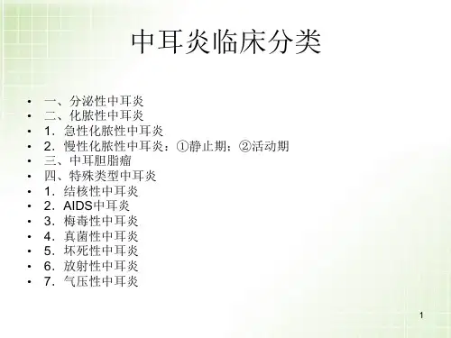 中耳炎临床分类和手术分型指南PPT演示课件
